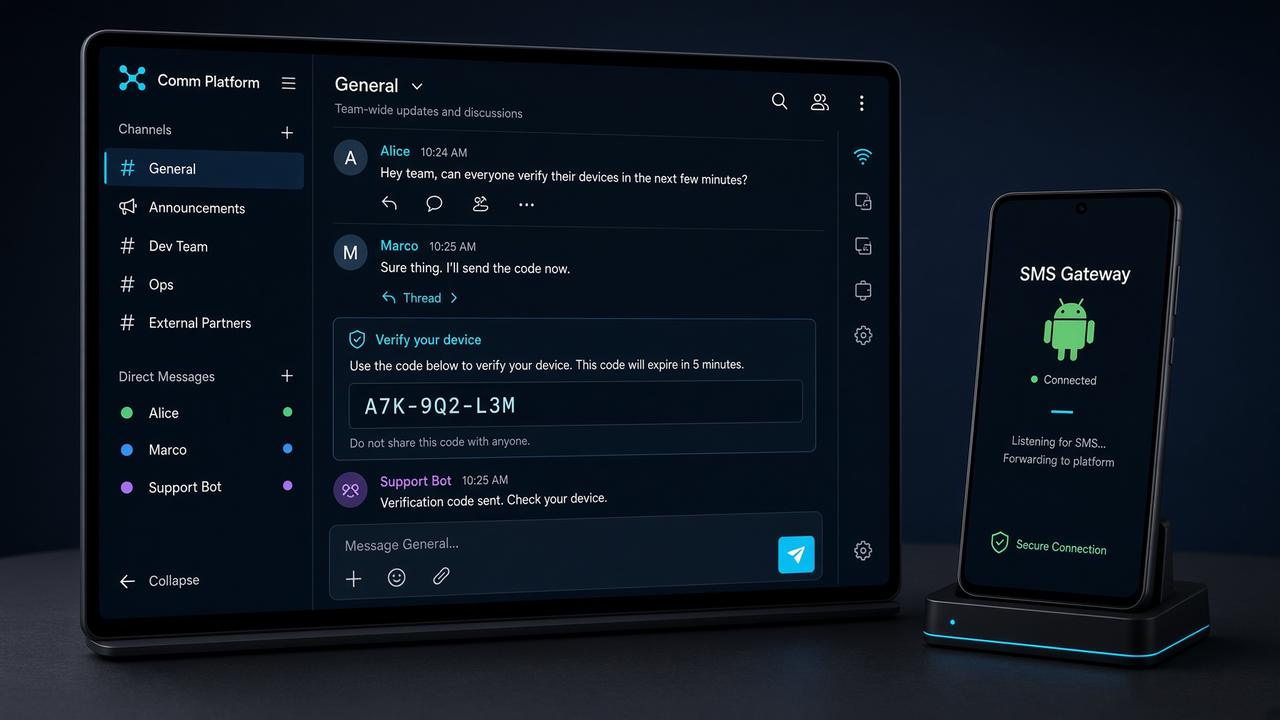 Open CPaaS — Twilio-style communications platform: messaging, verify, voice, email, provider routing and an Android SMS gateway.